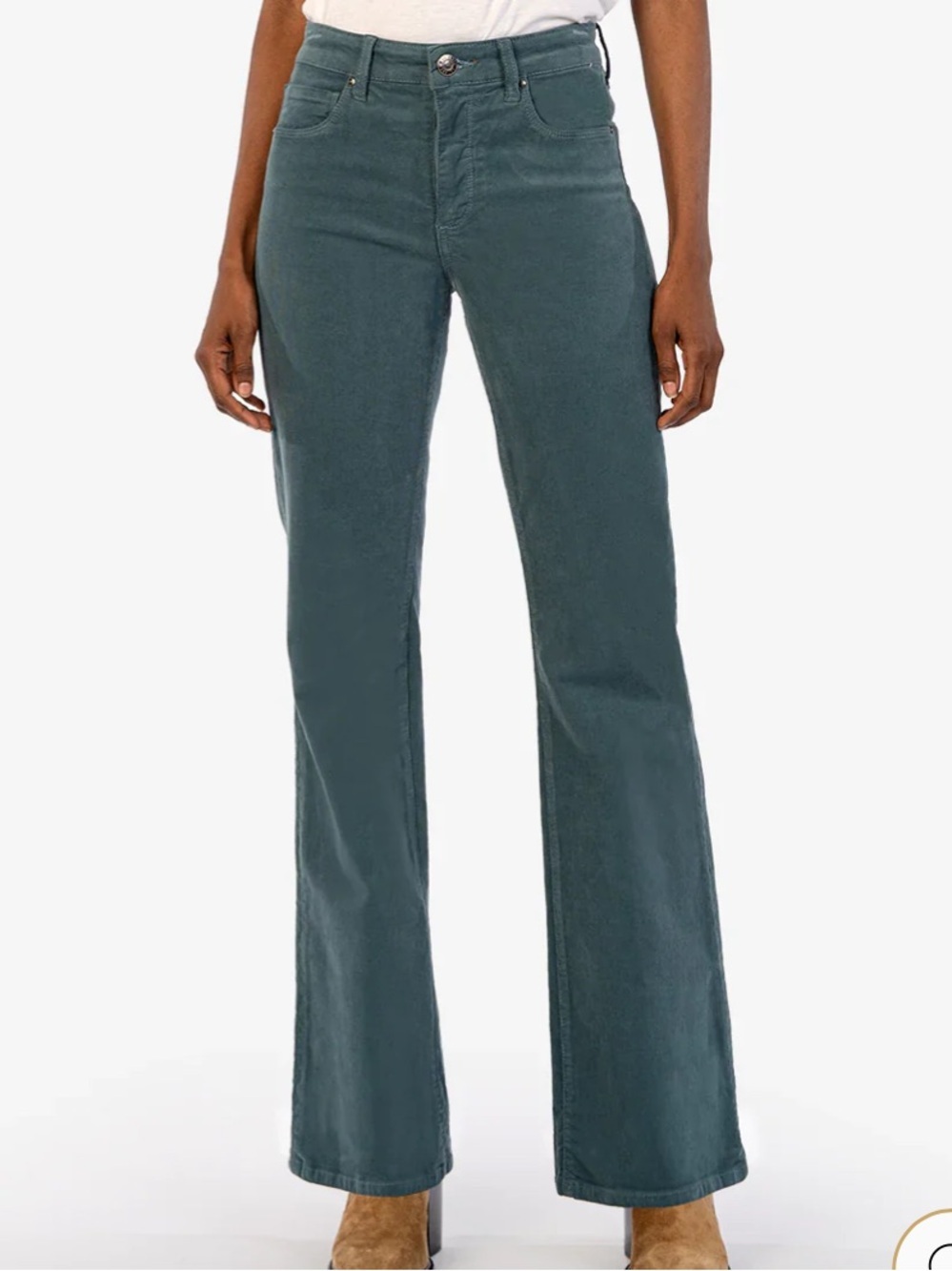 KUT FROM THE KLOTH ANA FLARE JEANS IN PEACOCK